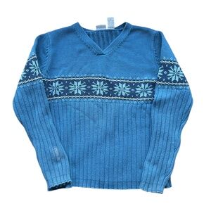 Vintage 90's / Y2K Cotton Winter Knit Cherokee Snowflakes.